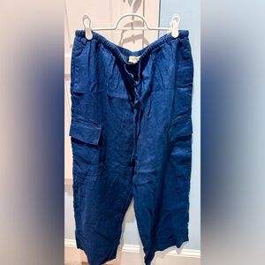 Haven Well Within Women’s Linen Cargo Pants, Sz L, Twilight Color, NWT